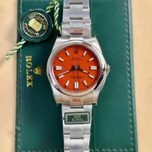 Rolex Oyster Perpetual 124300 Red Dial Oyster Strap 41mm Super Clone Watch