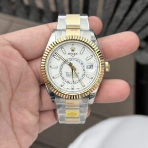 Rolex Sky-Dweller White Dial Demi Oyster Strap 41mm Super Clone Watch