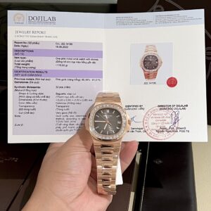 Patek Philippe Replica Watch Nautilus 5723 Gold Wrapped Moissanite Diamonds 40mm